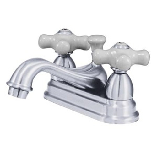 Kingston Brass Two Handle 4" Centerset Lavatory Faucet with Brass Pop-Up Drain - Polished Chrome KS3601PX