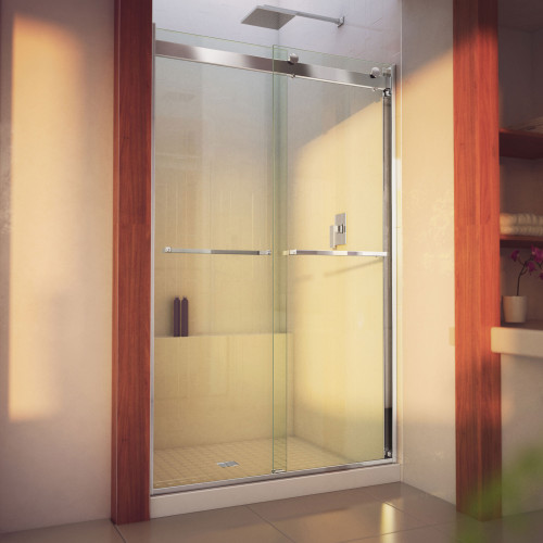 DreamLine SHDR-634876H-01 Essence-H 44-48 in. W x 76 in. H Semi-Frameless Bypass Shower Door in Chrome