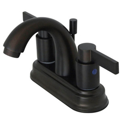 Kingston Brass Two Handle 4" Centerset Lavatory Faucet with Brass Pop-Up Drain - Oil Rubbed Bronze KB8615NDL