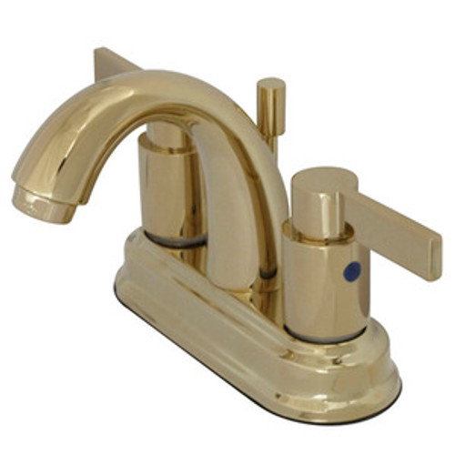 Kingston Brass Two Handle 4" Centerset Lavatory Faucet with Brass Pop-Up Drain - Polished Brass KB8612NDL