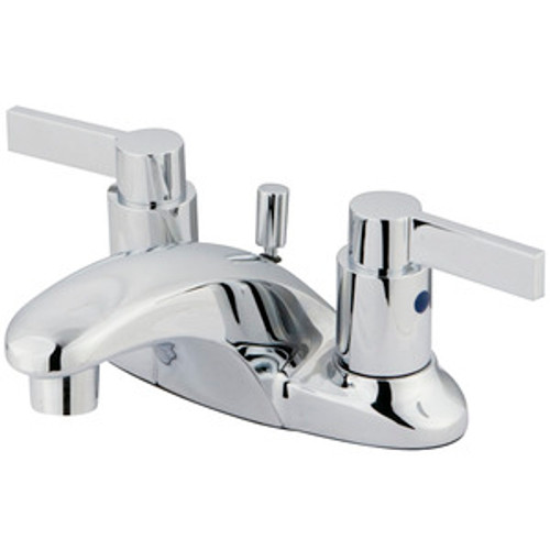 Kingston Brass Two Handle 4" Centerset Lavatory Faucet with Brass Pop-Up Drain - Polished Chrome KB8621NDL