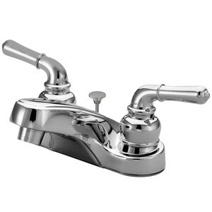 Kingston Brass Two Handle 4" Centerset Lavatory Faucet with Brass Pop-Up Drain - Polished Chrome KB251B