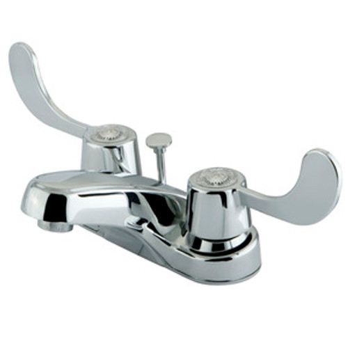 Kingston Brass Two Handle 4" Centerset Lavatory Faucet with Brass Pop-Up Drain - Polished Chrome KB181B