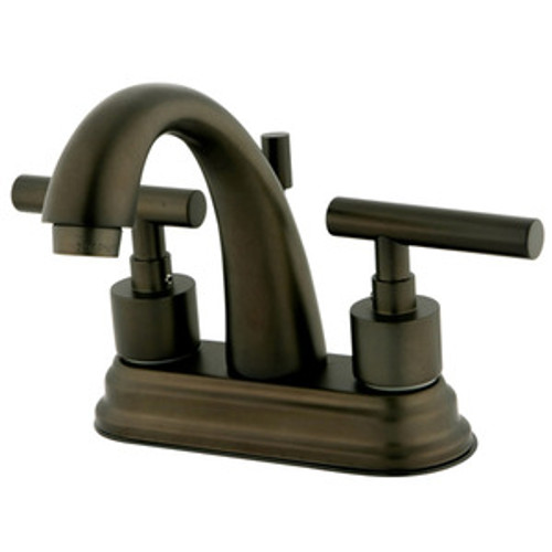 Kingston Brass Two Handle 4" Centerset Lavatory Faucet with Brass Pop-Up Drain - Oil Rubbed Bronze KS8615CML