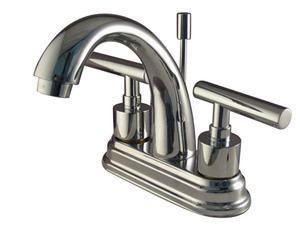 Kingston Brass Two Handle 4" Centerset Lavatory Faucet with Brass Pop-Up Drain - Polished Chrome KS8611CML