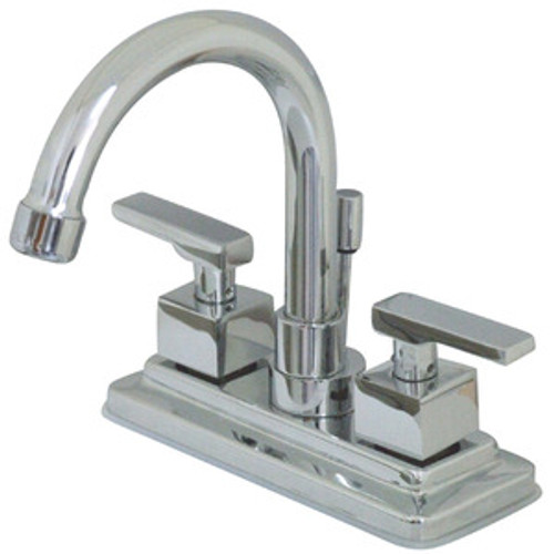 Kingston Brass Two Handle 4" Centerset Lavatory Faucet with Brass Pop-Up Drain - Polished Chrome KS8661QLL