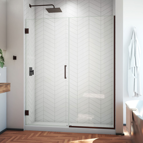 DreamLine SHDR-245907210-06 Unidoor Plus 59-59 1/2 in. W x 72 in. H Frameless Hinged Shower Door in Oil Rubbed Bronze