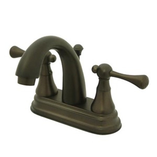 Kingston Brass Two Handle 4" Centerset Lavatory Faucet with Brass Pop-Up Drain - Oil Rubbed Bronze KS7615BL