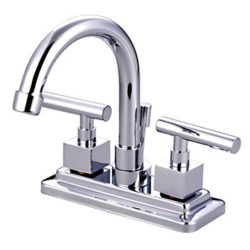 Kingston Brass Two Handle 4" Centerset Lavatory Faucet with Brass Pop-Up Drain - Polished Chrome KS8661CQL