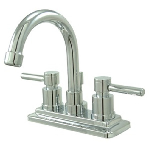 Kingston Brass Two Handle 4" Centerset Lavatory Faucet with Brass Pop-Up Drain - Polished Chrome KS8661DL