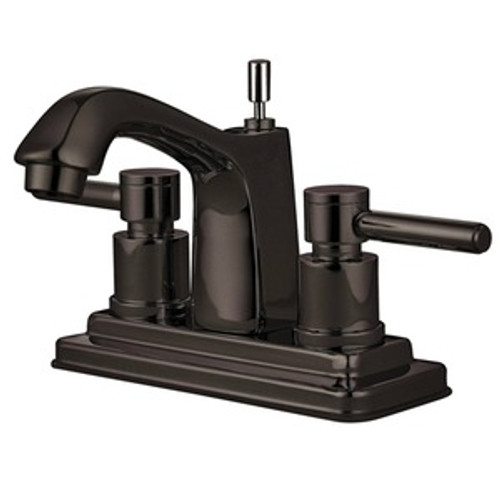 Kingston Brass Two Handle 4" Centerset Lavatory Faucet with Brass Pop-Up Drain - Oil Rubbed Bronze KS8645DL