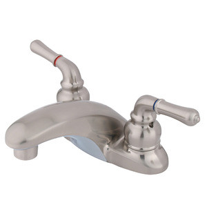 Kingston Brass Two Handle 4" Centerset Lavatory Faucet - Brushed Nickel KB628LP