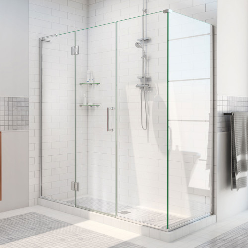DreamLine E1242234-01 Unidoor-X 52 in. W x 34 3/8 in. D x 72 in. H Frameless Hinged Shower Enclosure in Chrome