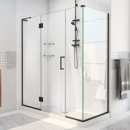 DreamLine E1261434-09 Unidoor-X 46 in. W x 34 3/8 in. D x 72 in. H Hinged Shower Enclosure in Satin Black
