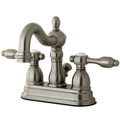 Kingston Brass Two Handle 4" Center Lavatory Faucet with Pop-Up Drain Drain - Satin Nickel