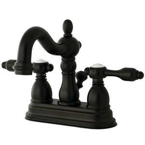 Kingston Brass Two Handle 4" Center Lavatory Faucet With Brass Pop-Up Drain - Oil Rubbed Bronze - KS1605TAL