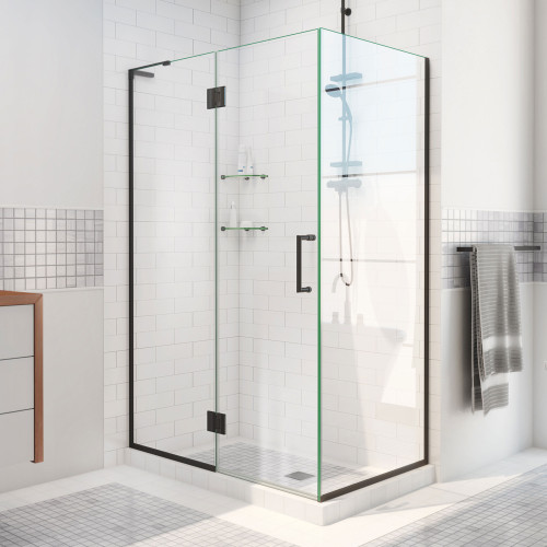 DreamLine E32330R-09 Unidoor-X 47 3/8 in. W x 30 in. D x 72 in. H Hinged Shower Enclosure in Satin Black