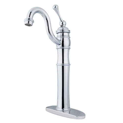 Kingston Brass Single Handle Vessel Sink Faucet with Optional Cover Plate - Polished Chrome KB3421BL