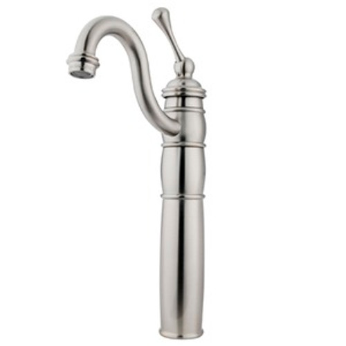 Kingston Brass Single Handle Vessel Sink Faucet with Optional Cover Plate - Satin Nickel - KB1428BL