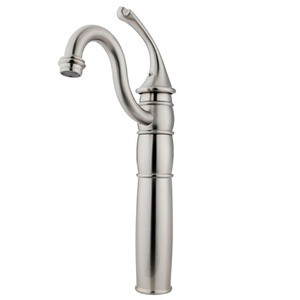 Kingston Brass Single Handle Vessel Sink Faucet with Optional Cover Plate - Brushed Nickel KB1428GL