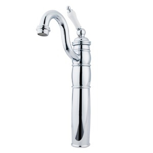 Kingston Brass Single Handle Vessel Sink Faucet with Optional Cover Plate - Polished Chrome KB1421PL