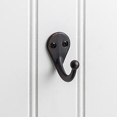 Hardware Resources 1-3/4" Single Zinc Wall Mount Coat and Hat Hook - Screws Included - Brushed Oil Rubbed Bronze - YS05-175DBAC