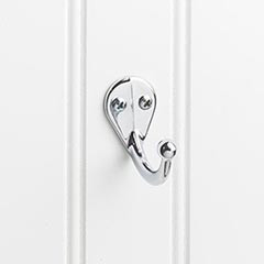 Hardware Resources 1-3/4" Single Zinc Wall Mount Coat and Hat Hook - Screws Included - Polished Chrome - YS05-175PC