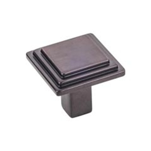 Hardware Resources 351DBAC 1-1/8" Overall Length Stepped Square Cabinet Knob - Screws Included - Brushed Oil Rubbed Bronze