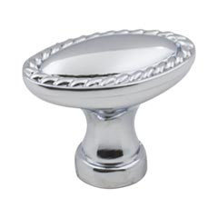 Hardware Resources 1-3/8" Overall Rope Trim Length Cabinet Knob - Screws Included - Polished Chrome - Z115L-PC