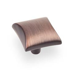 Hardware Resources 1-1/8" Overall Length Square Cabinet Knob - Screws Included - Brushed Oil Rubbed Bronze - 525DBAC