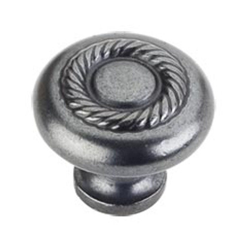 Hardware Resources Z117-DACM 1-1/4" Diameter Cabinet Knob with Rope Detail - Screws Included - Gun Metal