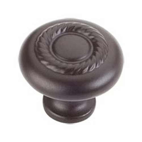 Hardware Resources Z117-ORB 1-1/4" Diameter Cabinet Knob with Rope Detail - Screws Included - Dark Bronze