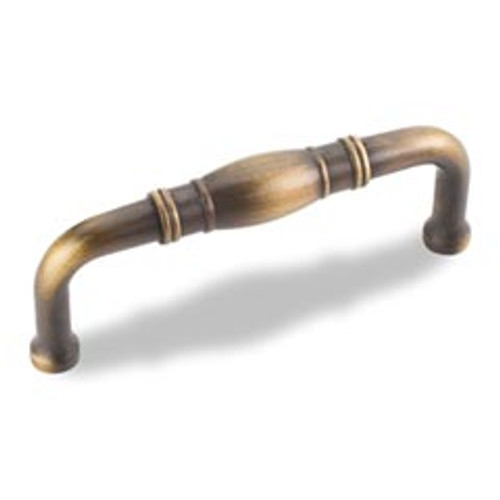 Hardware Resources Z290-3-ABSB 3-3/8" Overall Length Cabinet Pull - Screws Included - Antique Brushed Satin Brass