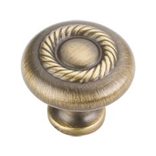 Hardware Resources Z117-ABSB 1-1/4" Diameter Cabinet Knob with Rope Detail - Screws Included - Antique Brushed Satin Brass