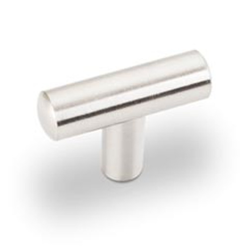 Hardware Resources 48SN 48 mm (1-7/8") Overall Length Steel 9/16" Diameter Cabinet Bar Pull "T" Knob - Screws Included - Satin Nickel