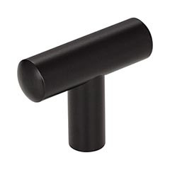 Hardware Resources 48 mm (1-7/8") Overall Length Steel 9/16" Diameter Cabinet Bar Pull "T" Knob - Screws Included - Matte Black - 48MB