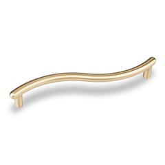 Hardware Resources Z205BB 5-3/4" Overall Length Curved Pull - Screws Included - 128 mm center-to-center Holes - Brushed Brass