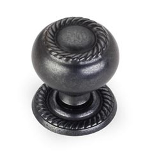 Hardware Resources S6060DACM 1-1/4" Diameter Hollow Steel Rope Knob with Backplate - Screws Included - Gun Metal