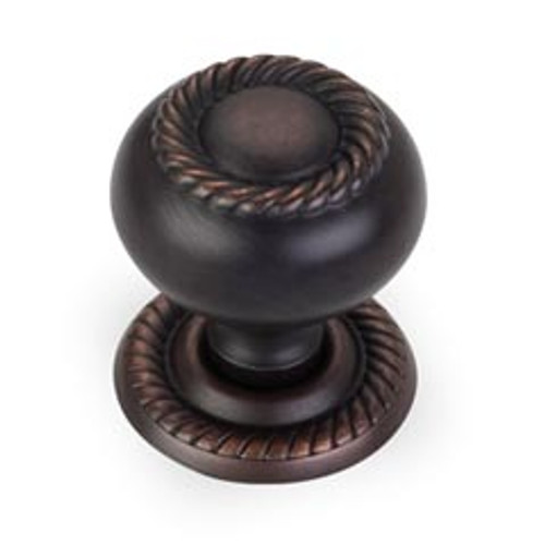 Hardware Resources S6060DBAC 1-1/4" Diameter Hollow Steel Rope Knob with Backplate - Screws Included - Brushed Oil Rubbed Bronze