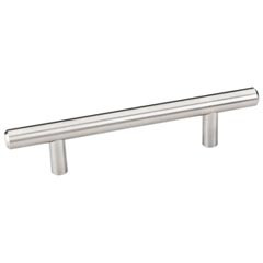 Hardware Resources 156 mm (6-1/8") Overall Length 7/16" Diameter Steel Cabinet Bar Pull with Beveled Ends - 96 mm center-to-center Holes - Screws Included - Satin Nickel - 156SN