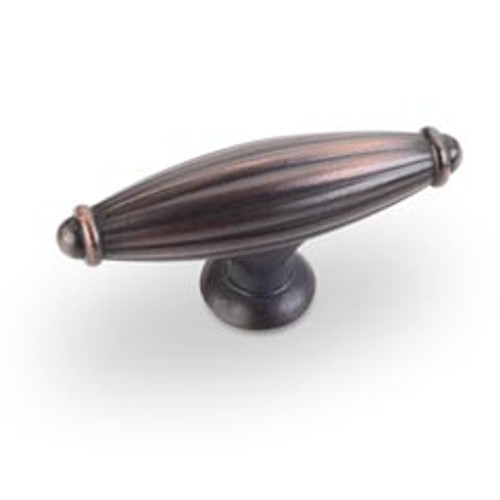 Hardware Resources 618DBAC 2-5/8" Overall Length Ribbed Cabinet Knob - Screws Included - Brushed Oil Rubbed Bronze