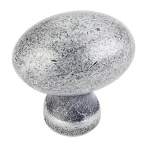 Hardware Resources 3990-SIM 1-3/16" Overall Length Football Cabinet Knob - Screws Included - Distressed Antique Silver