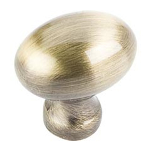 Hardware Resources 3990AB 1-3/16" Overall Length Football Cabinet Knob - Screws Included - Brushed Antique Brass