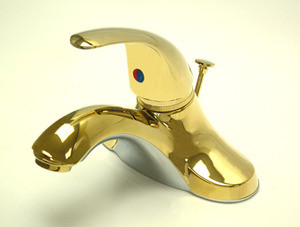 Kingston Brass Single Handle Lavatory Faucet with Pop-Up Drain - Polished Brass Kb6542LL
