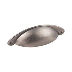 Hardware Resources 4-15/16" Overall Length Shaker Cabinet Cup Pull - Screws Included - Brushed Pewter - 8233-BNBDL