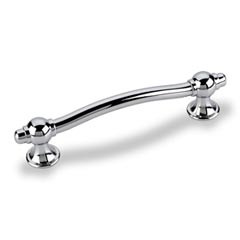Hardware Resources 4-7/8" Overall Length Modern Cabinet Pull - 96 mm center-to-center Holes - Screws Included - Polished Chrome - 575-96PC