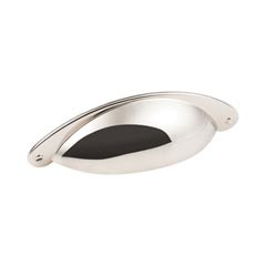 Hardware Resources 4-15/16" Overall Length Shaker Cabinet Cup Pull - Screws Included - Polished Nickel - 8233NI