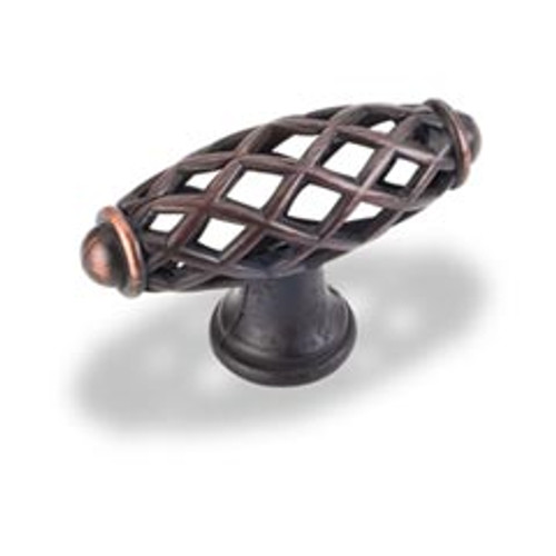 Hardware Resources 749DBAC 2-5/16" Overall Length Bird Cage Cabinet Knob - Screws Included - Brushed Oil Rubbed Bronze