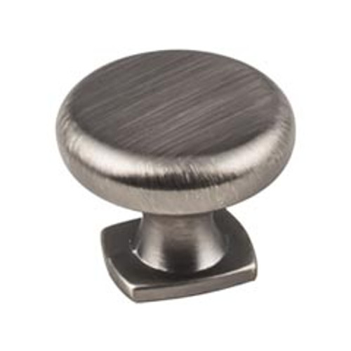 Hardware Resources MO6303BNBDL 1-3/8" Diameter Forged Look Flat Bottom Knob - Screws Included - Brushed Pewter