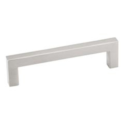 Hardware Resources 625-96SN 105mm Overall Length Square Cabinet Bar Pull - 96 mm center-to-center Holes - Screws Included - Satin Nickel